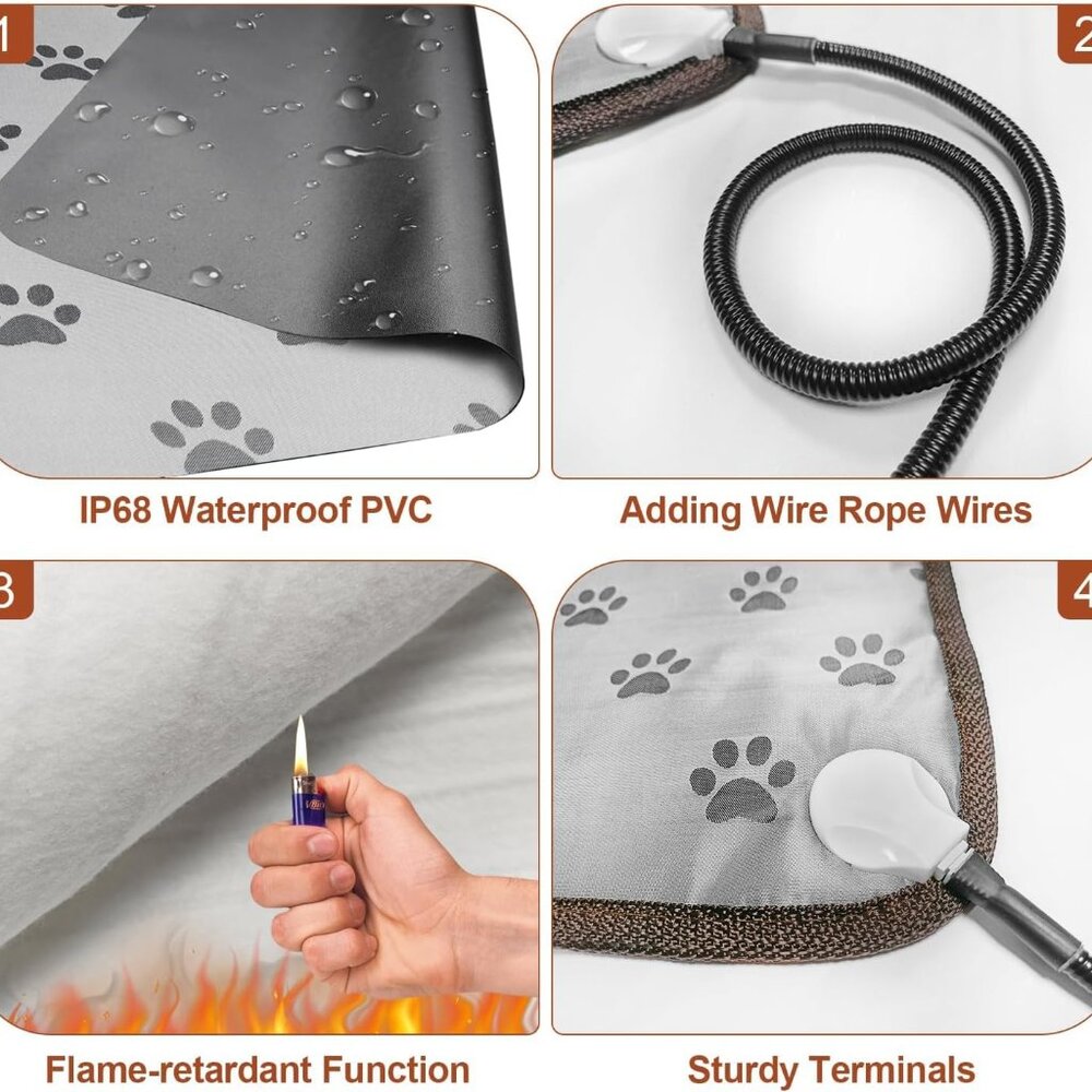Extra Large Dog Heating Pad 47x30 in with Smart Thermostat Switch - Picture 4 of 9